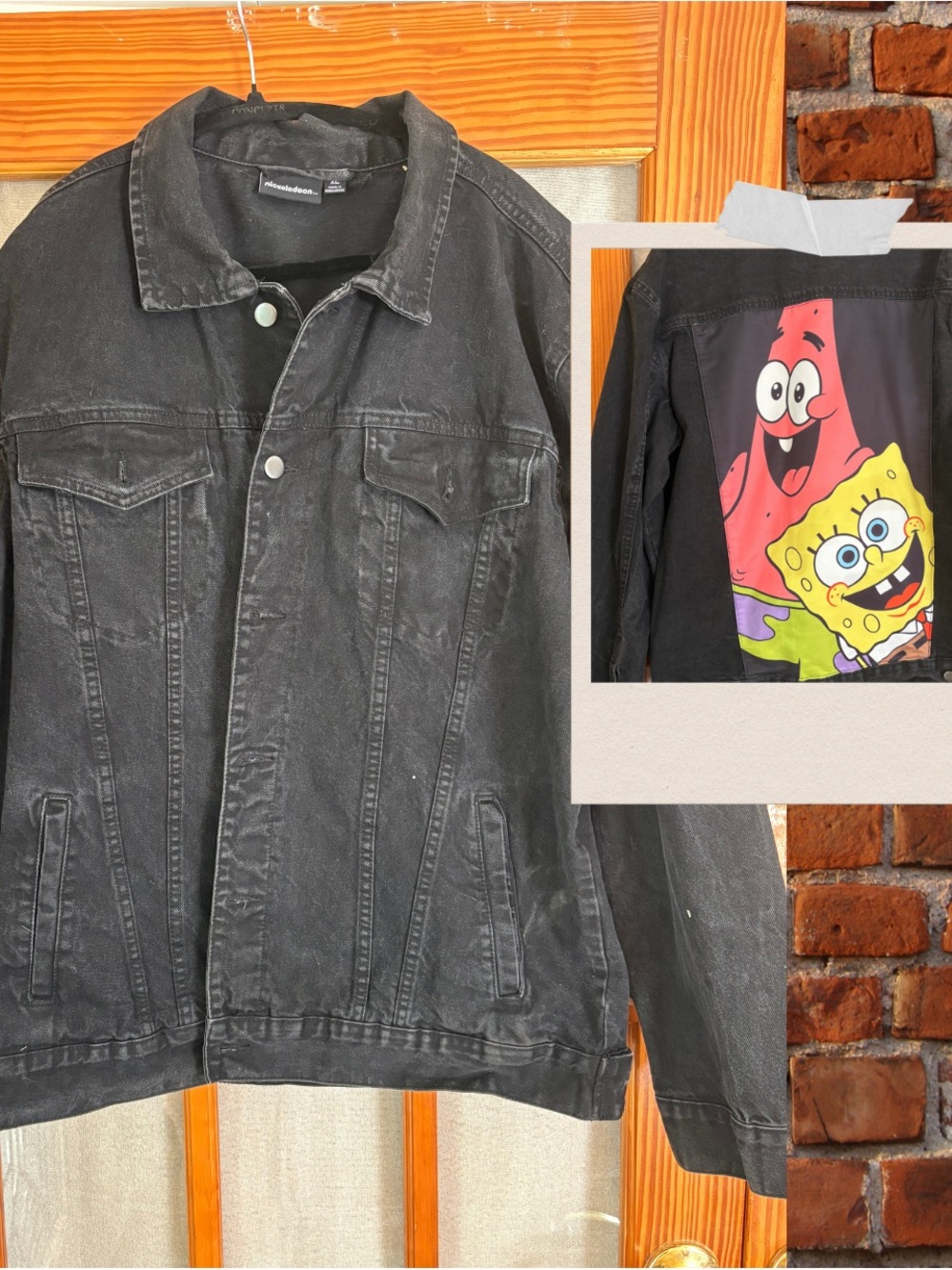 Nickelodeon Black Jean Jacket with Logo Tag